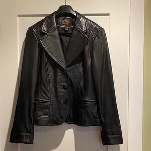 Danier Black Leather Jacket for Women Size L